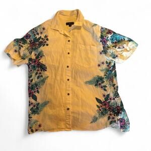 Margaritaville Island Reserve Yellow Hawaiian Linen Shirt